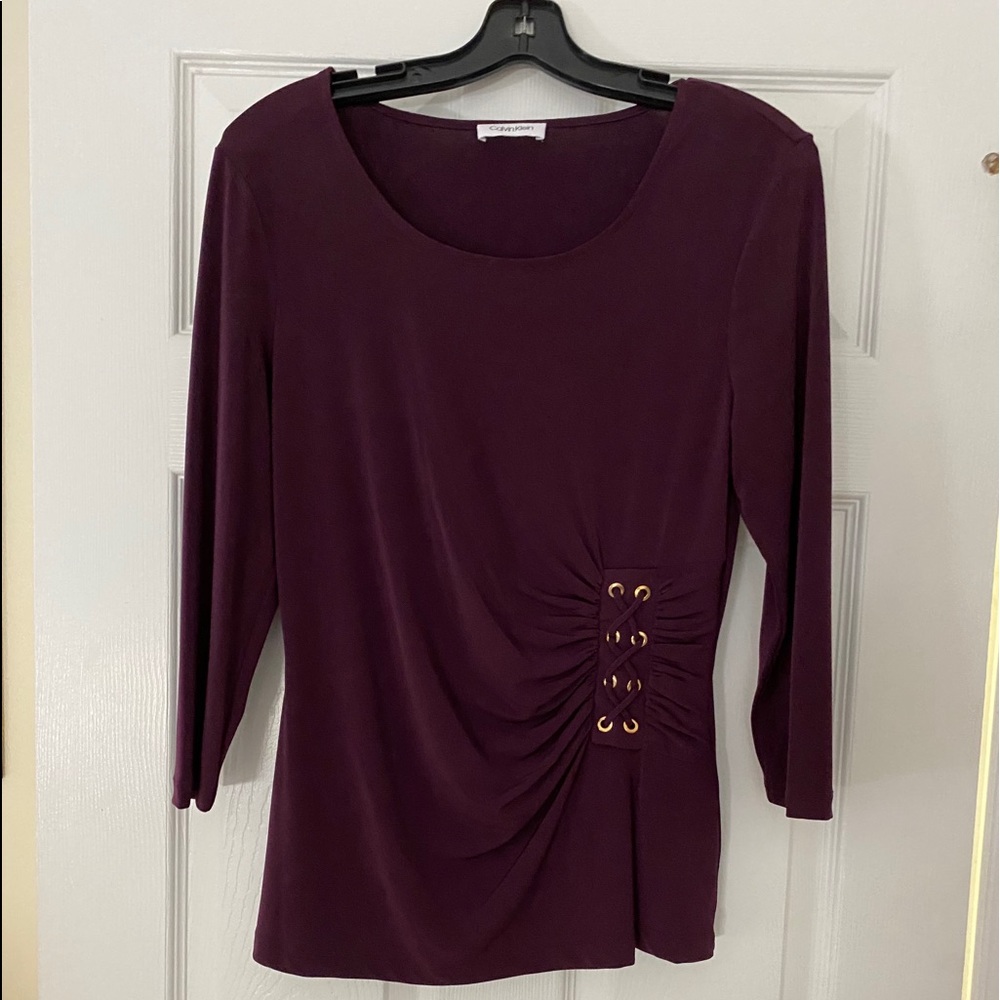 Calvin Klein dark purple top, size small. NEW
